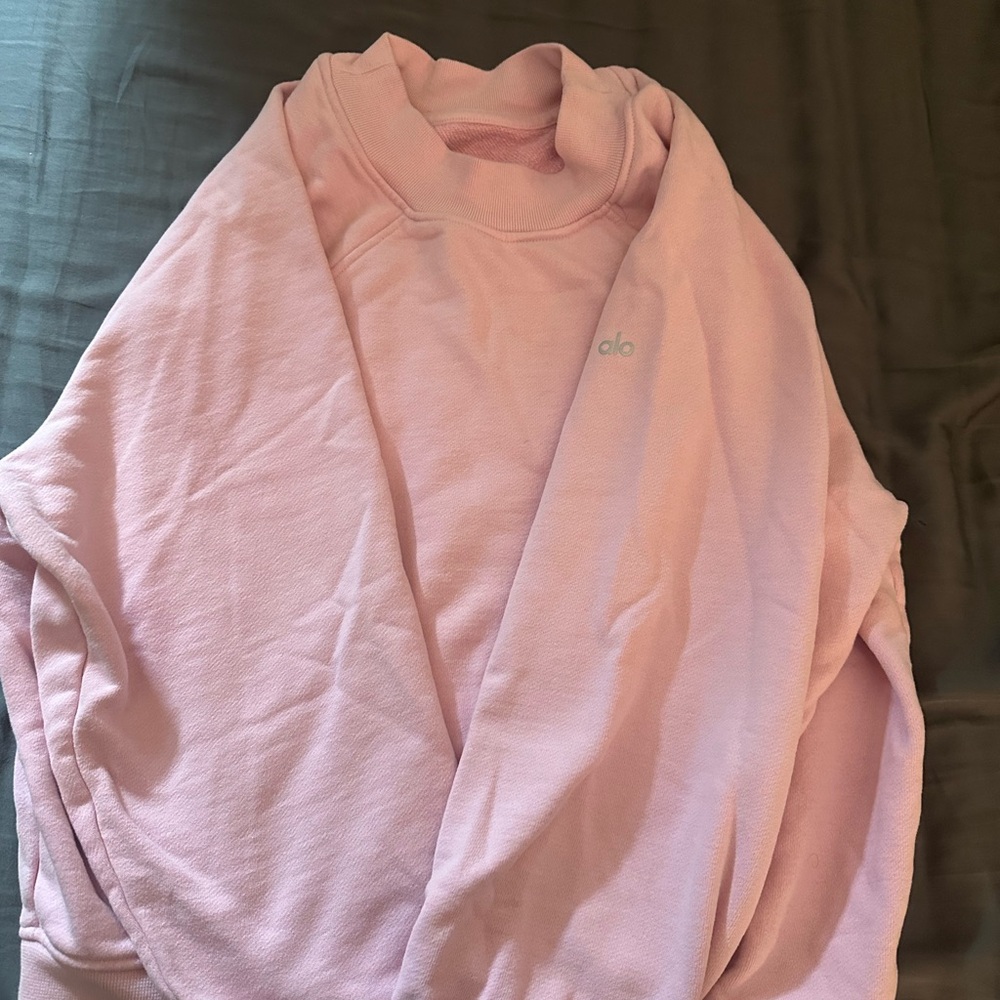 ALO Yoga Soft Pink Cowl Neck Sweater